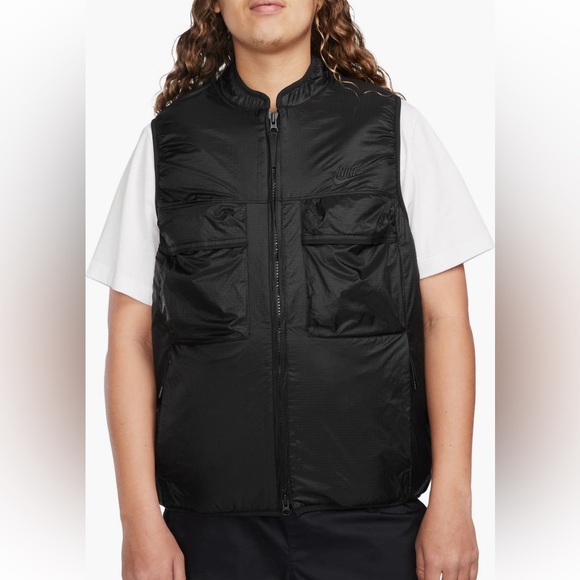 New Nike lech leece Water Repellent Utility Vest XL unisex black a two way zip - Picture 1 of 3